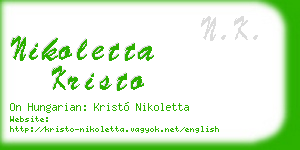 nikoletta kristo business card