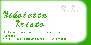 nikoletta kristo business card